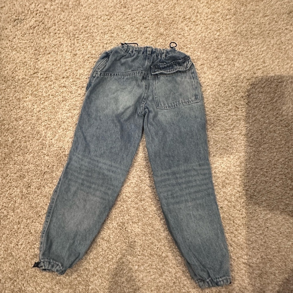Zara Light Blue Denim Joggers - Picture 8 of 11